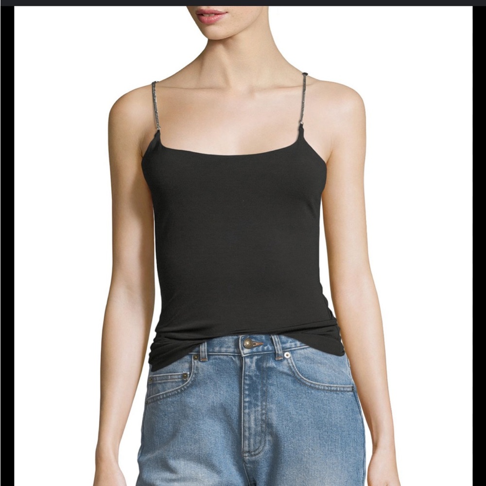 T by Alexander Wang cami top with silver chain straps